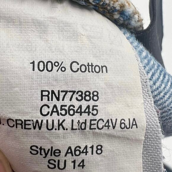 J Crew Indigo Denim Circle Pattern Womens 27 Blue Bermuda Cutoff - Picture 6 of 6